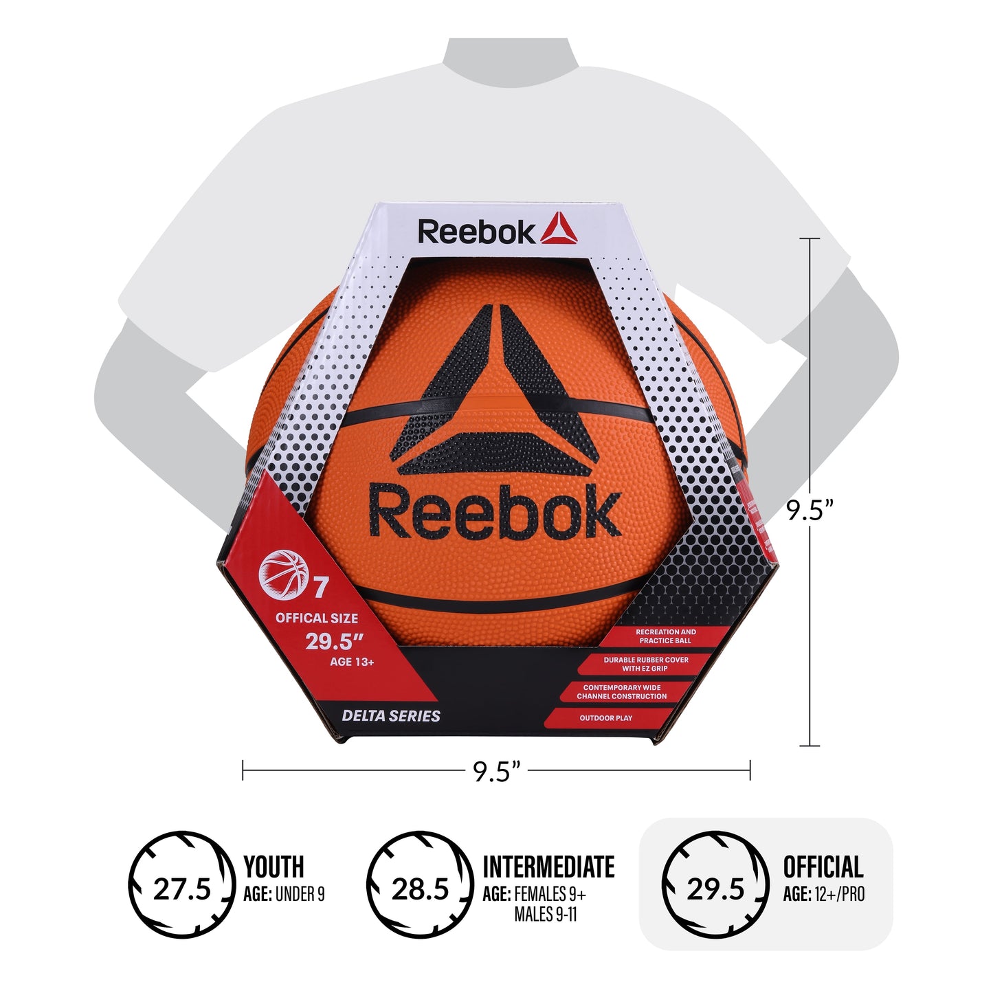 Delta Outdoor Rubber Basketball, Offical Game Size 7 (29.5 In)
