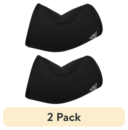 (2 Pack)  Delta Support + Elbow Sleeve, Small/Medium - Large/Extra Large, Black, Premium Support Comfort Fit Fabric, Unisex Sizing